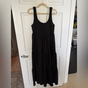 ASOS Black Sleeveless Tiered Maxi Dress